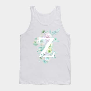 Botanical alphabet Z green and purple flowers Tank Top